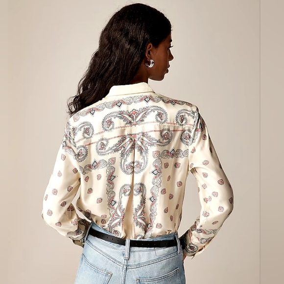 J Crew - Drapey paisley-print shirt - Size L - Picture 3 of 9